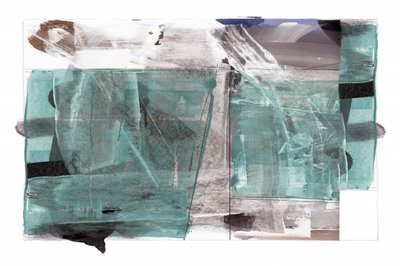 Moderne abstracte vormen in blauwgroen door cartissi