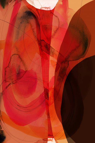 Oranjerood Abstract Stroom door cartissi