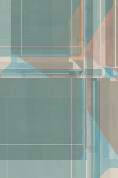 Subtiele blauwgroene geometrische patronen door cartissi