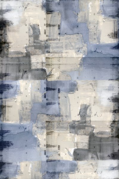 Abstracte compositie in blauwgrijs met textuur door cartissi