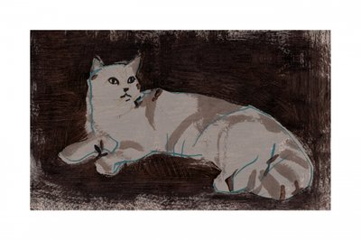 Rustende witte kat door cartissi