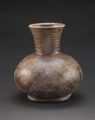 Vat met ingekraste motieven, ca.1400-1600 (keramiek) door culture Mississippian