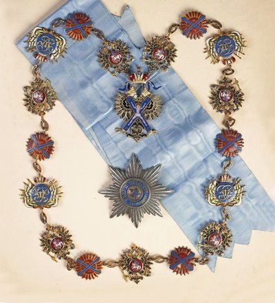 De insignes van de Orde van de Heilige Andreas de Eerstgeroepene, Tweede Helft van de 19e eeuw door decorations and medals Orders