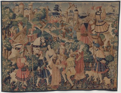 Jacht- en Pastorale Scènes, met een doedelzakspeler en dansers door design probably French 16th Century, Paris; woven in southern Netherlands or Paris in an undetermine workshop