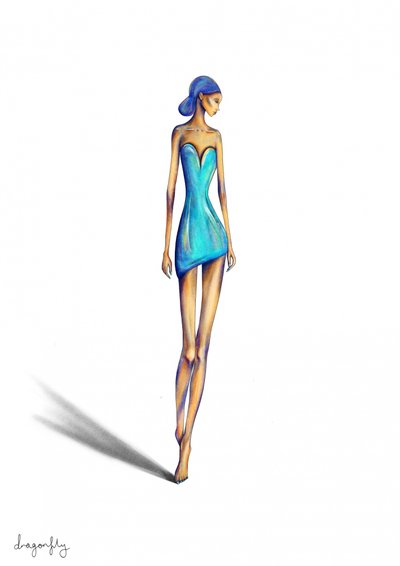 Chique blauwe jurk voor dames door dragonfly