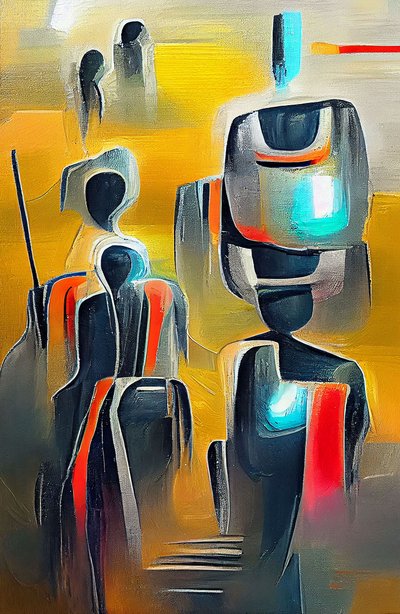 Abstracte Silhouet Schilderij, Mystieke Schaduwen, muurkunstafdrukken door F. Abderrahim
