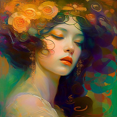 Abstract mooi vrouwengezicht portret muurkunst schilderij, muurkunst | canvasafdrukken door F. Abderrahim