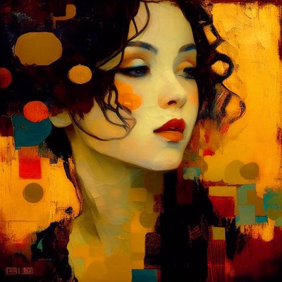 Abstract vrouwelijk portret, mooie aantrekkelijke vrouw schoonheid, printbare kunst door F. Abderrahim