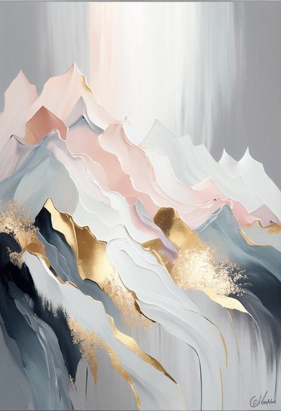 Abstracte gouden bergen geïnspireerd door Olga Suvorova door F. Abderrahim