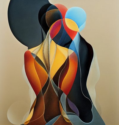 Hedendaagse abstracte figuratieve kunst door F. Abderrahim