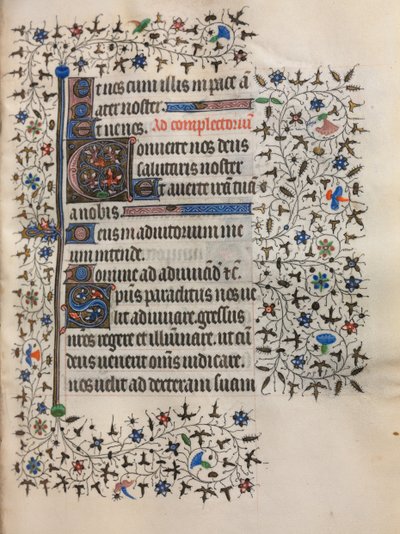 Getijdenboek (Gebruik van Parijs): Gedecoreerde Initiaal door follower of Boucicaut Master