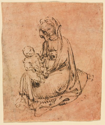 Madonna en Kind door follower of Stefano da Zevio