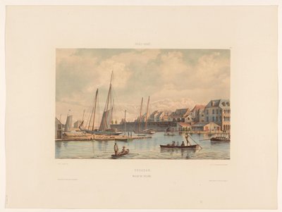 Waaigat en stadswal van Willemstad, Curaçao door jonkheer Jacob Eduard van Heemskerck