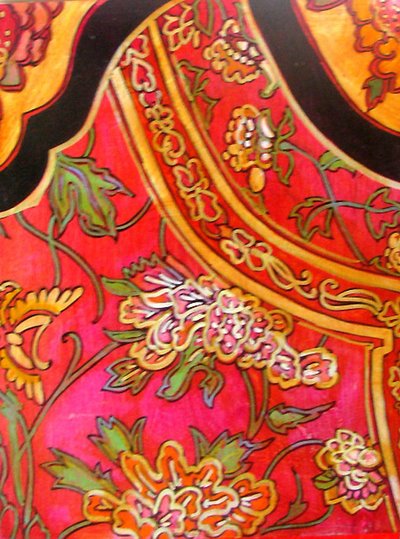 Chinese jas voorkant, 2012 (gemengde techniek) door linda arthurs