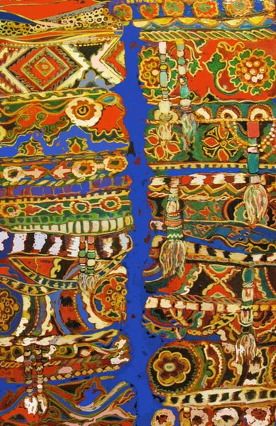 Tribal Hats, 2010 (alles gemengd) door linda arthurs