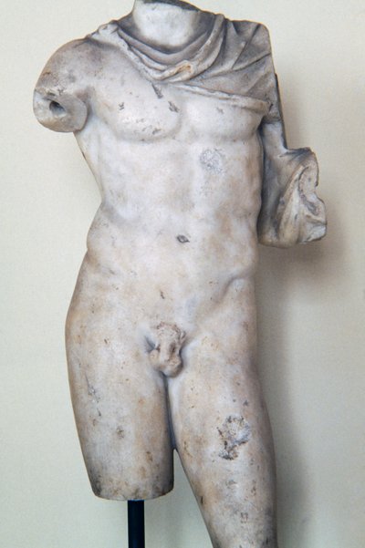 Mannelijke figuur, Romeins standbeeld van Grieks origineel, Romeinse beschaving door Theodore Charles Ange Coquelin