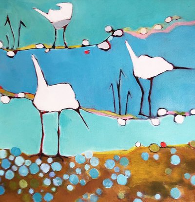 Speelse watervogels door phyllis adams
