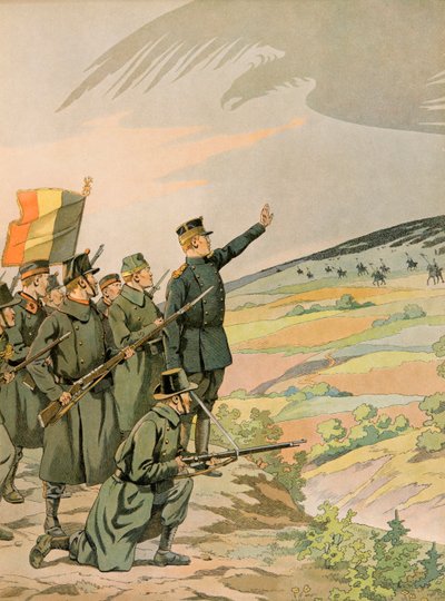 Jacques Marie Gaston Onfroy de Breville genaamd JOB (1858-1931) - Geschiedenis van België: Koning Albert (1875 - 1934) en het Belgische leger tegen de Duitse invasie tijdens de Eerste Wereldoorlog door pseudonym for Onfray de Breville Jacques Job
