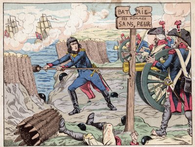 Napoleon bij Toulon - (Beleg van Toulon) 1793 - lithografie door Job (Jacques Onfroy de Breville) uit 