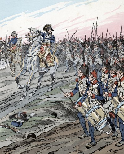 Napoleon Bonaparte tijdens de Slag bij Marengo (1800) door pseudonym for Onfray de Breville Jacques Job