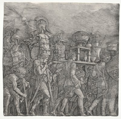 De triomfen van Caesar: De borstkurasdragers door school of Andrea Mantegna