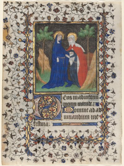 Blad uit een Getijdenboek: Het Bezoek door workshop of Boucicaut Master