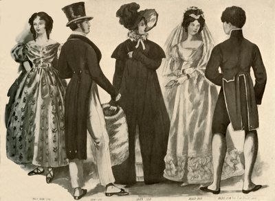 Kleding van 1812 1828 1907 Cecil W. Trout Kunstafdruk