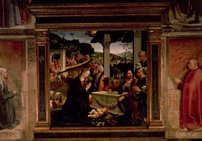 De geboorte van Christus door Domenico Ghirlandaio