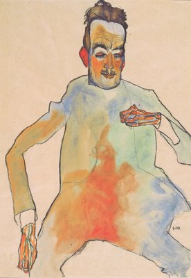 De cello-speler door Egon Schiele