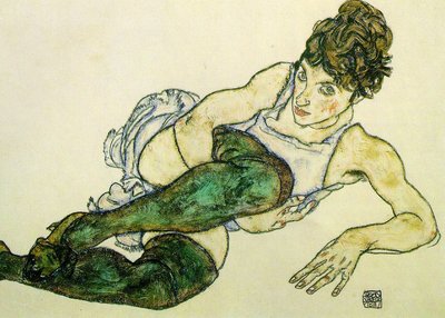 Groene kousen door Egon Schiele