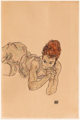 Liegen vrouw, 1917. door Egon Schiele