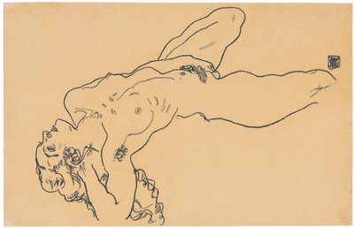 Liggend naakt, 1918 door Egon Schiele