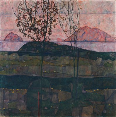 Ondergaande zon, 1913 door Egon Schiele