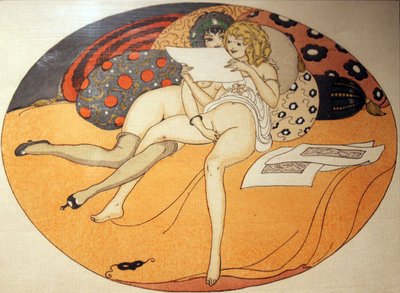 Reeks aquarellen gepubliceerd in Erotopolis Parijs in 1925 onder de titel The Delights of Eros door Gerda Marie Frederike Wegener