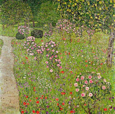 Boomgaard met rozen door Gustav Klimt