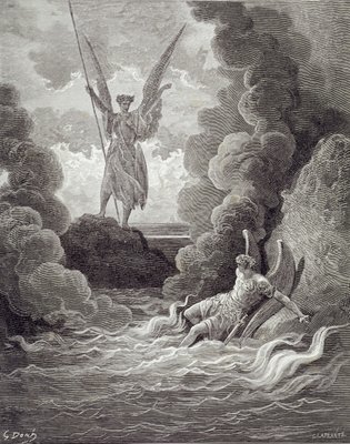 Satan en Beëlzebub, uit het eerste boek van &39;Paradise Lost&39; van John Milton (1608-74) gegraveerd door Charles Laplante (overleden.1903) c.1868 door Gustave Dore