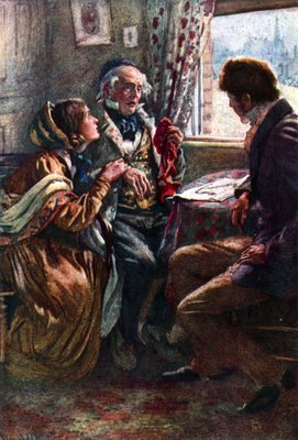 Arthur Clennam vertelt het goede nieuws door Harold Copping