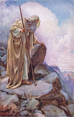 Moses of Pisgah, illustratie van Pictures that Teach The Crown Series, 1920 door Harold Copping