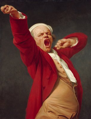 Zelfportret, geeuwen door Joseph Ducreux