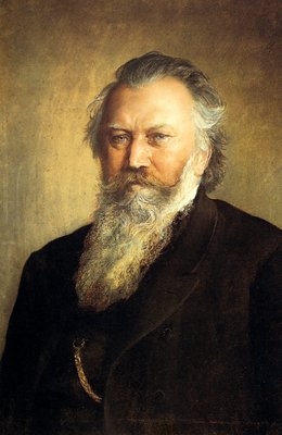 Portret van Johannes Brahms, 1891 door Ludwig Michalek