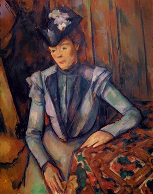 Vrouw in het blauw (Madame Cezanne) 1900-02 door Paul Cézanne