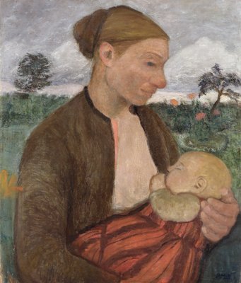 Moeder en kind door Paula Modersohn Becker