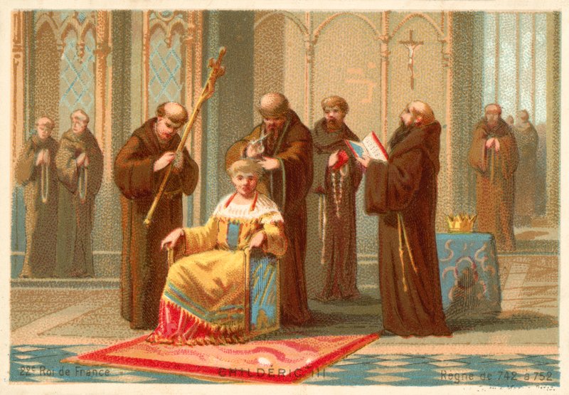 De afzetting van Childerik III, koning der Franken, 752 door French School