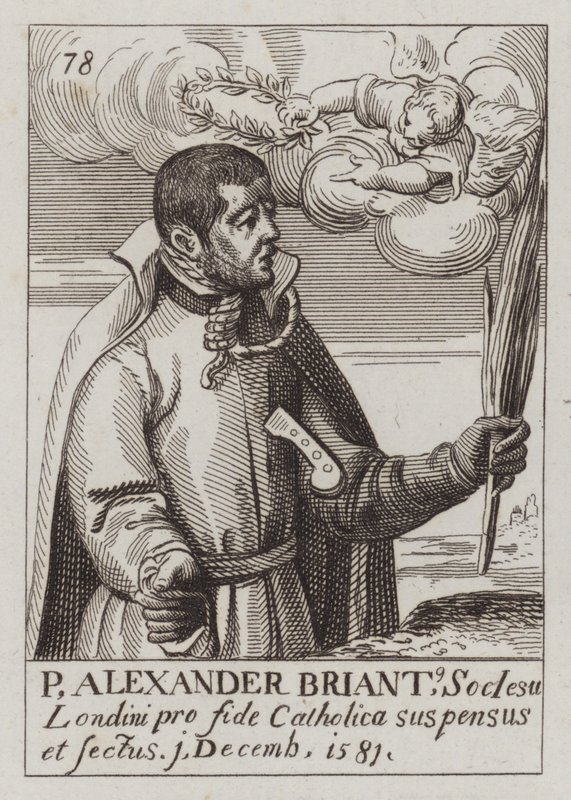 Alexander Briant, Engelse jezuïet en katholieke martelaar (gravure) door (after) English School