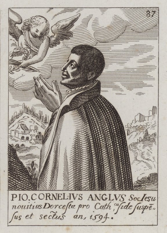 John Cornelius, Engelse Jezuïet katholieke priester en martelaar (gravure) door (after) English School