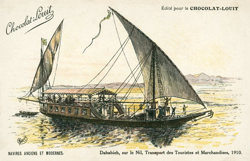 Dahabieh, op de Nijl, Transport van Toeristen en Goederen door (after) French School
