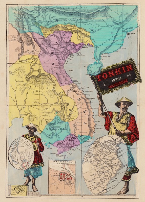 Kaart van Tonkin, Annam, Cochinchine door (after) French School