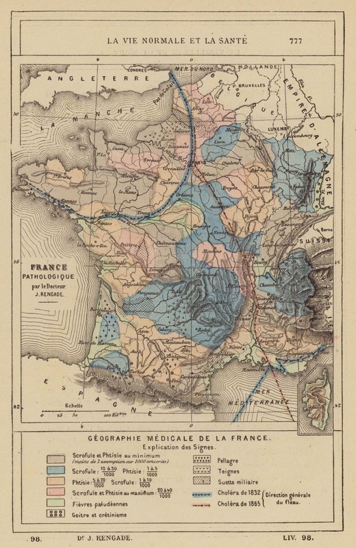 Medische geografie van Frankrijk door (after) French School