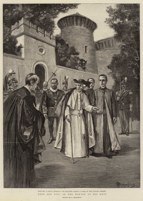 Paus Leo XIII in de winter van zijn dagen door (after) Italian School