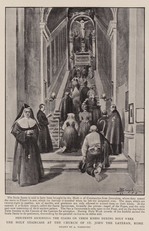 De Heilige Trap in de kerk van Sint-Jan van Lateranen, Rome door (after) Italian School